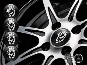 Saab Style Décalques Jantes Insignes Roue de Luxe